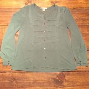 Sheer Mint Loose Fit Long Sleeve Top
