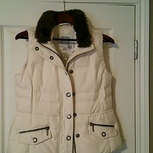 Eddie Bauer down cream colored vest