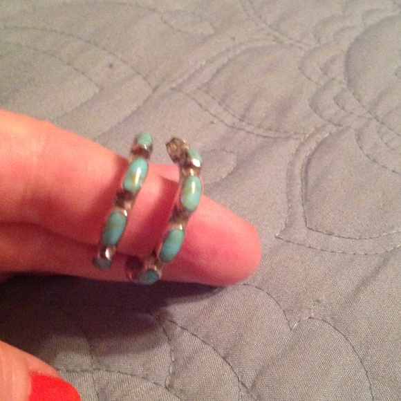 Turquoise and silver earrings!