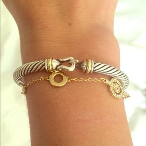 5mm David Yurman hook bracelet with gold detail