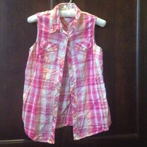 Pink Plaid Maternity top