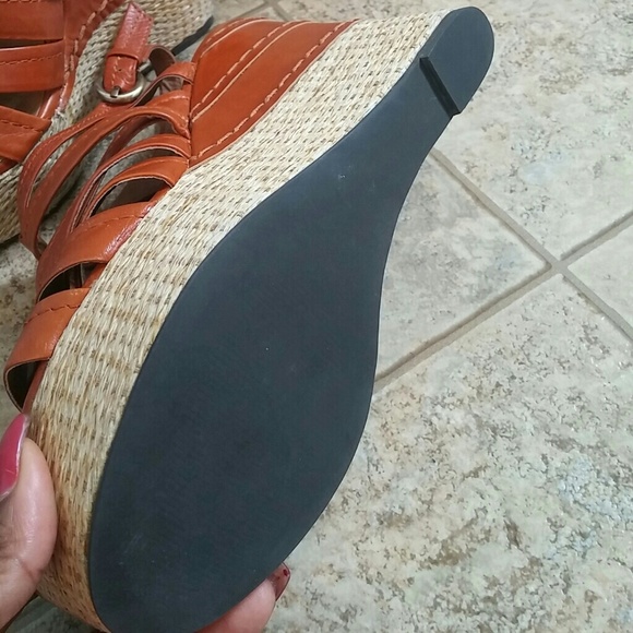 Cognac leather wedges - Picture 3 of 3