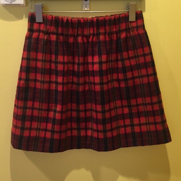 JCrew Plaid Mini Bell Skirt
