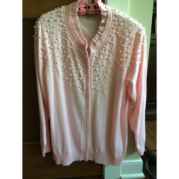 Cute beaded zip up sweater