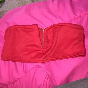 Red Bandeau Crop Top