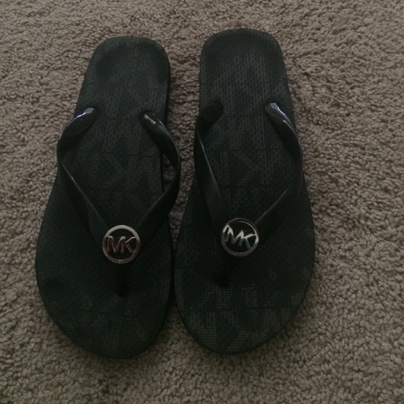 Michael kors black flip flops