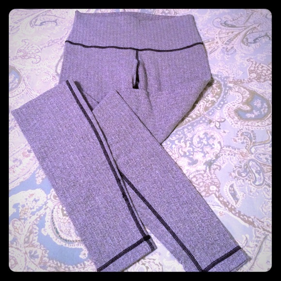 Lululemon Wunder Under Roll Down - Herringbone - 8