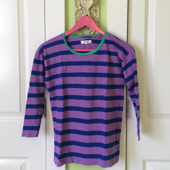 Madewell purple and blue stripped top