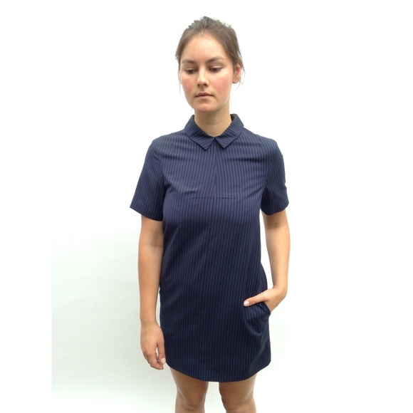 Pinstripe collared dress