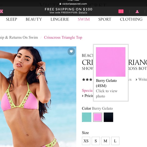 VS Crisscross bikini top only. Not worn. - Picture 3 of 3