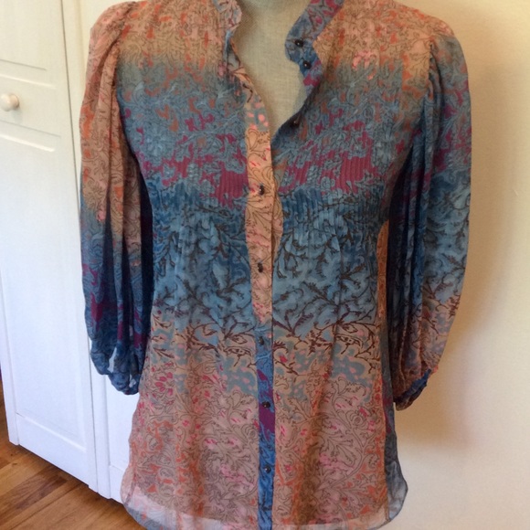 DVF multicolor silk blouse