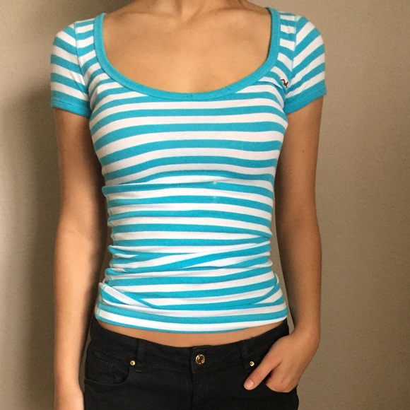 Blue and white striped shirt