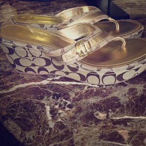 100% authentic Coach wedge sandals