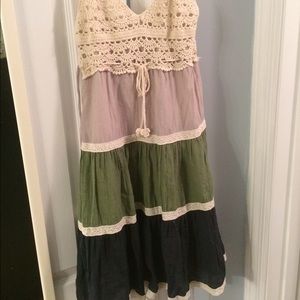 Ya crochet color block dress