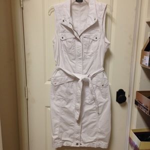 Ralph Lauren Zippered White Denim Shirt Dress