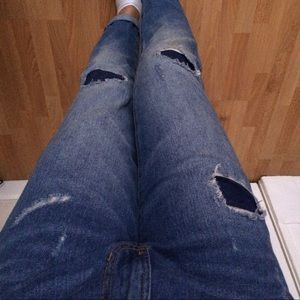 High waisted boyfriend jeans