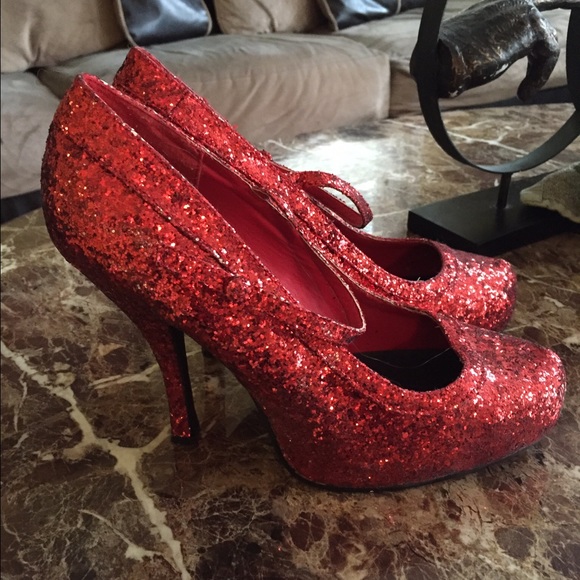 Ruby Red Glitter Heels