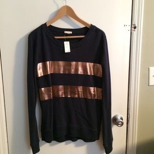 NEW Gap Navy and Gold Sweater