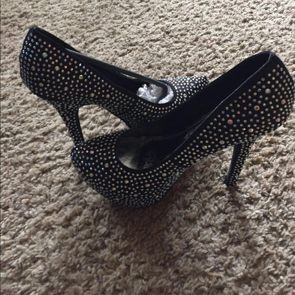 Bedazzled platform heels