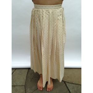 Vintage cream polka dot maxi skirt