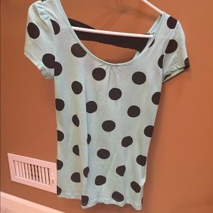 🚫BUNDLED🚫 NWT Forever 21 Mint Green Dot Shirt