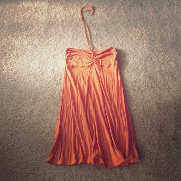 Orange BCBG halter dress