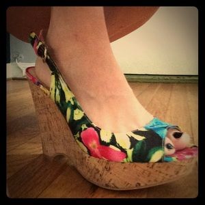 Nine West Floral Wedges