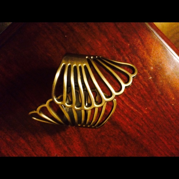 Gold tone butterfly wing bracelet