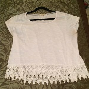 White lace trim top