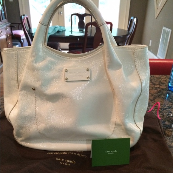 White Patent Leather Kate Spade Handbag