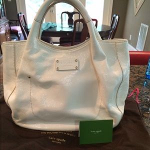White Patent Leather Kate Spade Handbag