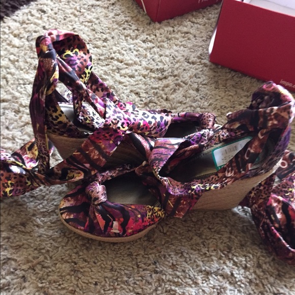 Wedge lace-up sandals