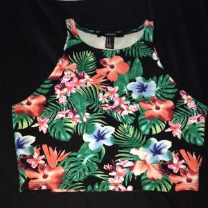 Hawaiian print crop top from forever 21