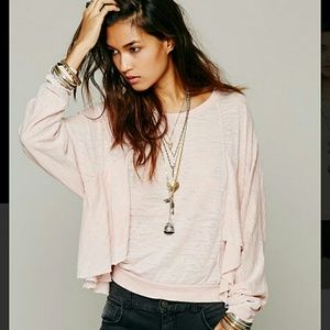 Free people We the Free Ruffle blush pullover