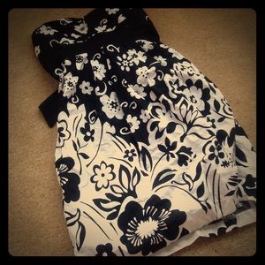 strapless floral dress