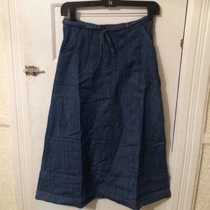 Free People Bluebell Denim Midi Skirt