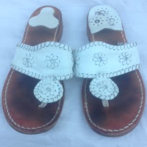 Jack Rogers white sandals