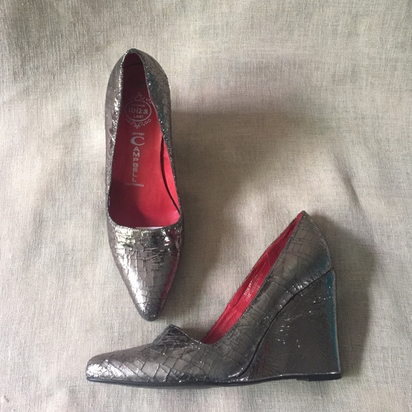 Jeffrey Campbell Shoes - Jeffrey Campbell Crackled Metallic Wedges