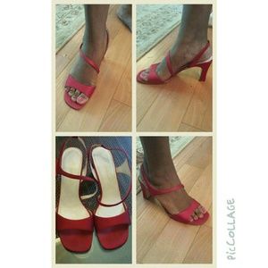 David's Bridal Candy Apple Red Heels
