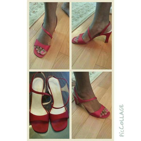 David's Bridal Candy Apple Red Heels