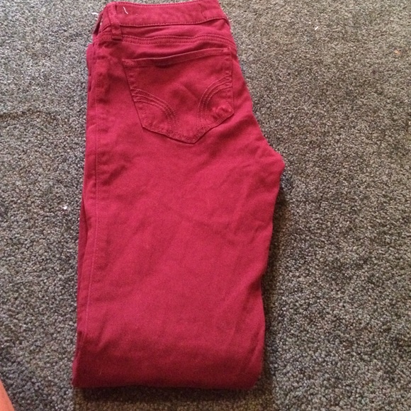 Burgundy skinny jeans