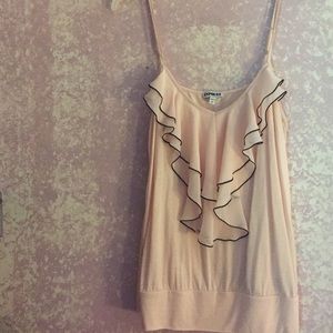 Express pink ruffle tank.