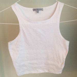 High neck line white crop top