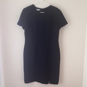 Professional black dress with buttons down front