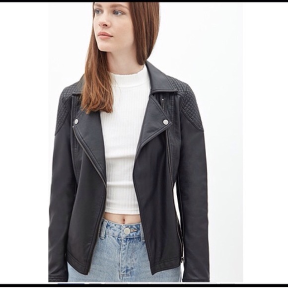Faux Leather Moto Jacket