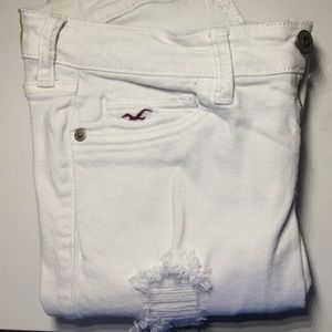 Hollister white ripped jeans