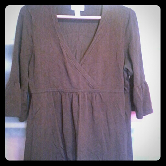 Brown bell sleeve knit top