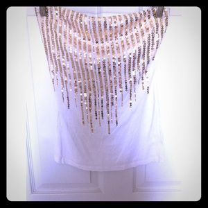Gold embellished tube top (2B Bebe)