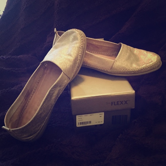 Gold Leather Comfort Flats