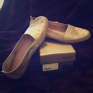 Gold Leather Comfort Flats